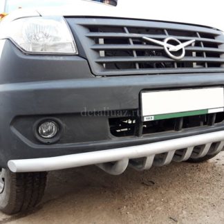 Защита переднего бампера одинарная УАЗ Профи с защитой рулевых тяг ФОТО-2