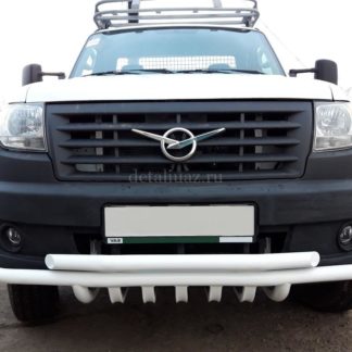 Защита переднего бампера сдвоенная УАЗ Профи с защитой рулевых тяг ФОТО-3