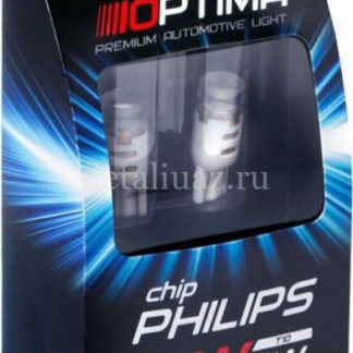 Автолампа светодиодная Optima Premium, цоколь T10 W5W, Philips Chip, 5100К, W2.1X9.5D, 2 шт ФОТО-3