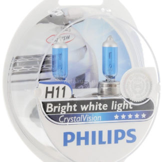 Лампа автомобильная галогенная Philips CrystalVision, для фар, цоколь H11 (PGJ19-2), 12V, 55W + цоколь W5W, 12V, 5W, 2 шт ФОТО-0