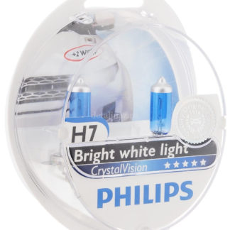 Лампа автомобильная галогенная Philips CrystalVision, для фар, цоколь H7 (PX26d), 12V, 55W + цоколь W5W, 12V, 5W, 2 + 2 шт ФОТО-1