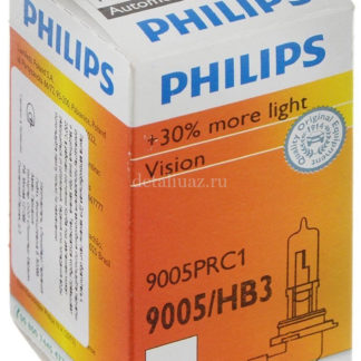 Лампа автомобильная галогенная Philips Vision, для фар, цоколь HB3 (P20d), 12V, 65W. 9005PRC1 ФОТО-1