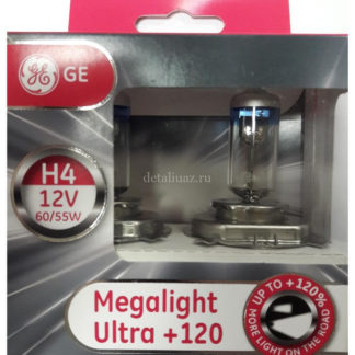Лампа автомобильная General Electric Megalight Ultra 120, цоколь P43t, 12V, 60/55W, 2 шт ФОТО-0