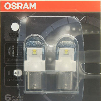 Лампа автомобильная Osram P21/5W (BAY15d) LED Premium Cool White 12V, 1557CW02B, 2 шт ФОТО-0