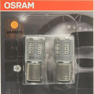Лампа автомобильная Osram P21/5W (BAY15d) LED Standart Amber 12V, 1457YE02B, 2 шт ФОТО-0