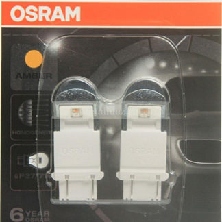 Лампа автомобильная Osram P27/7W (W2.5*16q) LED Premium Amber 12V, 3557YE02B, 2 шт ФОТО-0