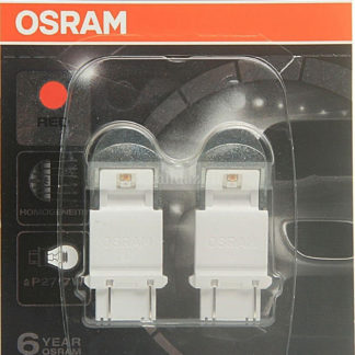 Лампа автомобильная Osram P27/7W (W2.5*16q) LED Premium Red 12V, 3557R02B, 2 шт ФОТО-0