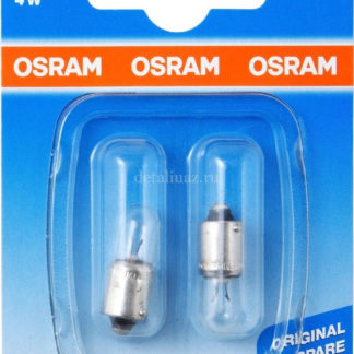 Лампа автомобильная Osram T4W (BA9s) 12V, 389302B, 2 шт ФОТО-0