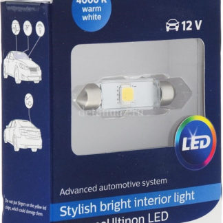 Лампа автомобильная светодиодная сигнальная Philips X-tremeVision LED, цоколь C5W Fest T10,5, 4000К, 12V, 1W ФОТО-2