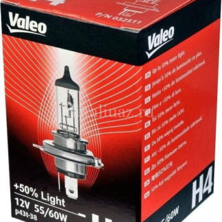 Лампа автомобильная Valeo +50% Light, Н4 Pk43t-38, 12х55/60, 4200 К, 55 Вт, 32511 ФОТО-0