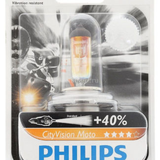 Лампа для мотоциклов галогенная Philips CityVision Moto, для фар, цоколь H4 (P43t), 12V, 60/55W ФОТО-1