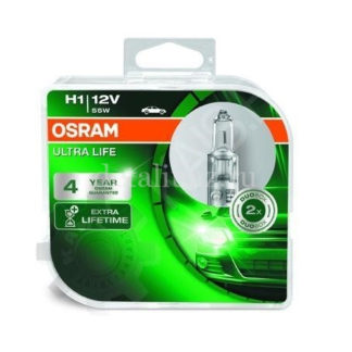 Фото 1 - OSRAM Комплект ламп H1 55W 12V P14, 5S ULTRA LIFE.