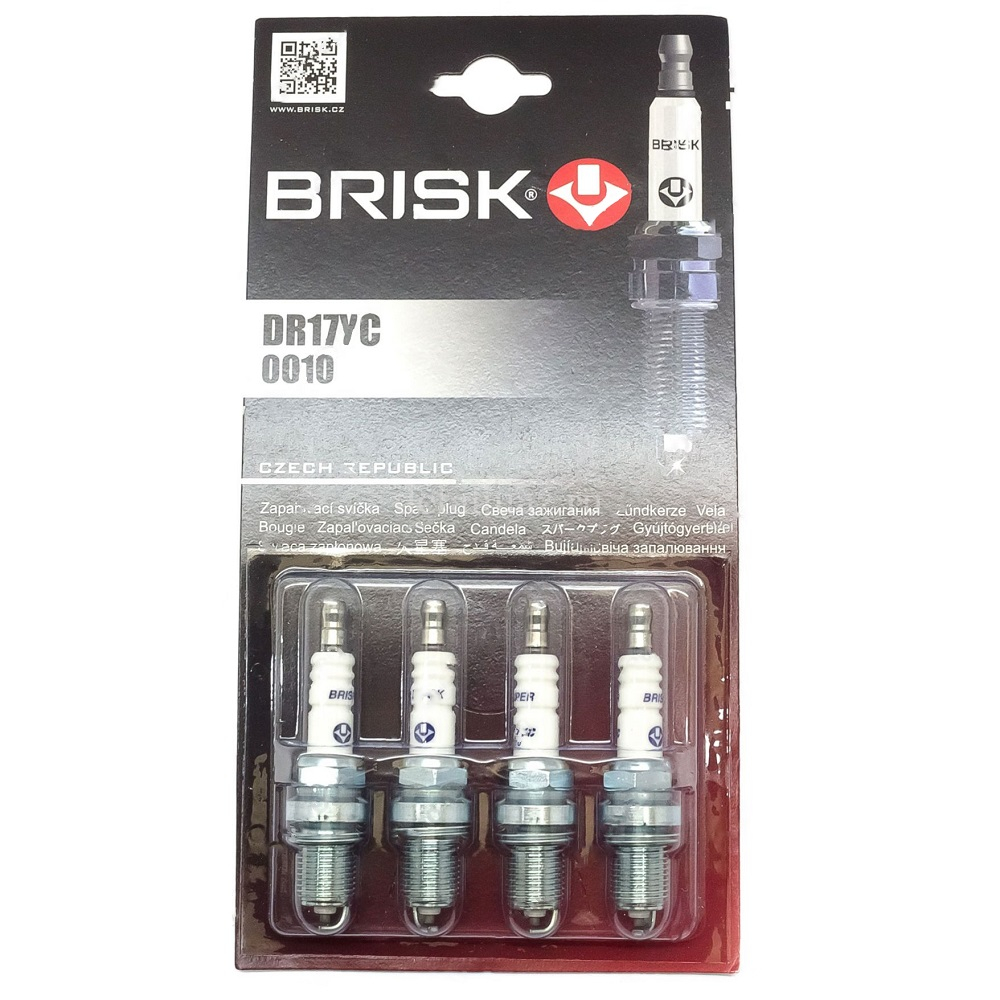 Свеча А-17 BRISK,DR17YC из 4-х шт,ЗМЗ-405,409 ЕВРО-3 ,5 PRO без ГБОдл. юбка  под кл.16мм 0010